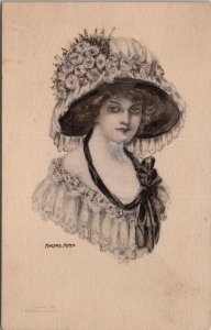 Artist Marjorie McMein Beautiful Face Woman Portrait Stunning Hat Postcard X14