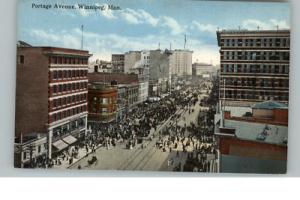 WINNIPEG MANITOBA Street Scene c1910 Postcard
