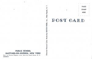 Public School Hastings-on-Hudson New York 1950s Station Wagon & Car in Front