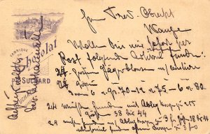 Switzerland Chocolat Suchard Advertising 1899 Sion Wangen postal stationery B991