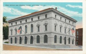 Ottumwa Iowa~Post Office and Federal Court~Flags on Each Side~1915 Postcard