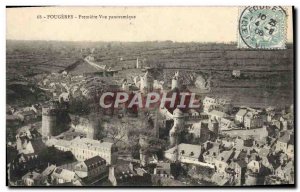 Old Postcard Fougeres Prime panoramic view