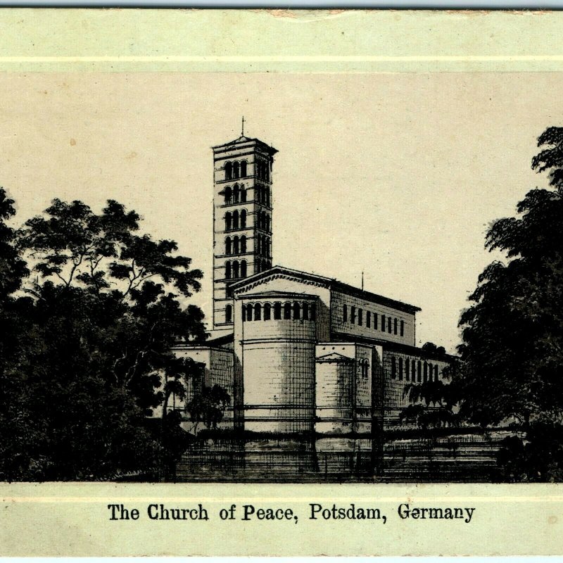 c1890s Jersey Coffee Potsdam Germany, Church of Peace Trade Card Photo-Lith C27