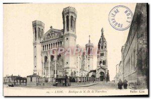 Old Postcard Lyon Basilica of Our Lady of Fourvières