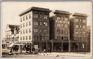 Prince Rupert BC Hotel Prince Rupert Street View Canada 1920 RPPC Postcard H83