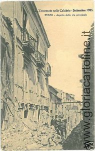 04319 VINTAGE POSTCARD: EARTHQUAKE - VIBO VALENTIA: LACE-