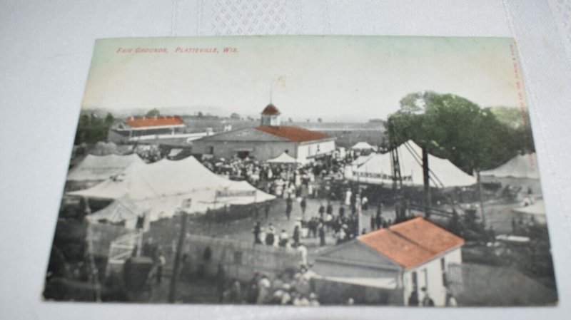 Fair Grounds Platteville Wisconsin Postcard Capt. John Smith Stamp