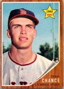 1962 Topps Baseball Card Dean Chance Los Angeles Dodgers sk1868