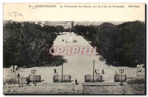 Montpellier Old Postcard The Peyrou promenade to the & # triumph 39arc