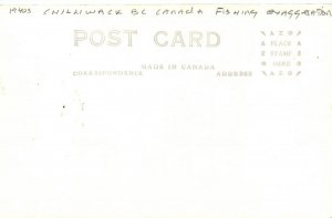 Postcard RPPC 1940s Canada BC Chilliwack fishing exaggeration CD24-2211