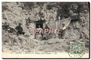 Postcard Old Fishing Dieppe Housing fishermen in the Cliff