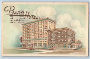 1960 Lima Ohio Vintage Postcard Barr Hotel Dining Room Cocktail Lounge Building