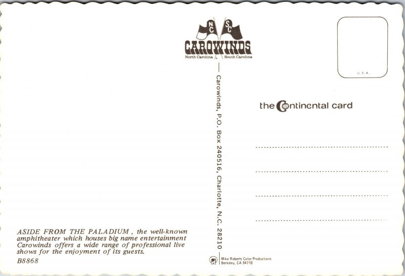 Paladium Amphitheater  Carowinds NC SC POSTCARD