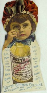 Die-Cut Bookmark Hoyt's German Cologne Rubifoam Tooth Powder Girl In Bonnet P101 