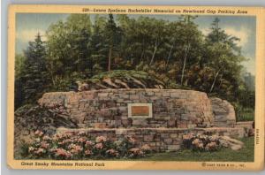 Linen Postcard-Rockefeller Memorial..Smoky Mountains