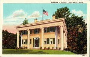 Residence of Admiral Pratt, Belfast Maine Vintage Postcard N24