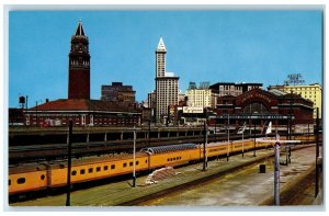 c1950 Seattle Railroad Depots Clock Tower Train Station Washington WA Postcard