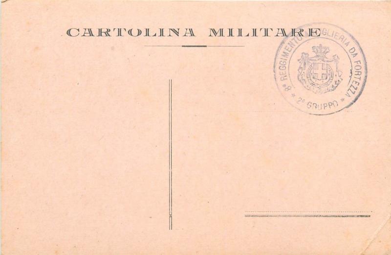 WW1 ITALY CARTOLINA MILITARE 8° REGGIMENTO ARTIGLIERIA 2° GRUPPO DA FORTEZZA