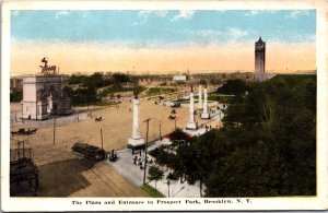 USA The Plaza And Entrance to Prospect Park Brooklyn New York Postcard 09.64