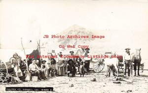 Native American Paiute Indians, RPPC, Fort Bidwell Gold Mines, Photo