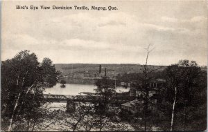 Postcard Quebec Magog Bird's Eye View Dominion Textile Factory River ~1910 K93