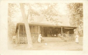 RPPC; Okauchee WI Summer Cottage, Waukesha County, Esser Studio, Posted 1918