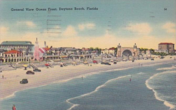 Florida Daytona General View Of Ocean Front 1941