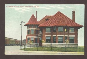 CHARLESTON WEST VIRGINIA KANAWA & OHIO RAILROAD DEPOT VINTAGE POSTCARD