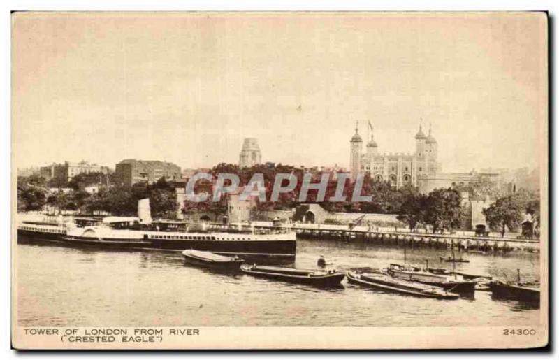 CPA Great Britain Londres London Tower of London from river Creasted eagle