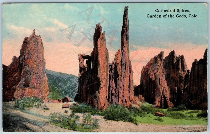 c1910s Colorado Springs, Garden of the Gods CO Cathedral Spires Colorado PC A200