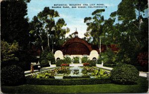 Vtg Botanical Building Lily Pond Bolboa Park San Diego California CA Postcard