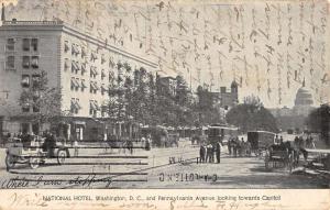 Washington DC National Hotel Street View Antique Postcard K61488