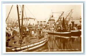 c1940's Fisherman's Wharf San Francisco California CA RPPC Photo Postcard 