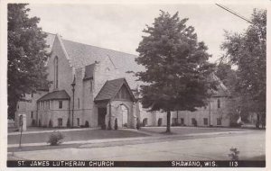 Wisconsin Shawano St James Lutheran Church Real Photo RPPC