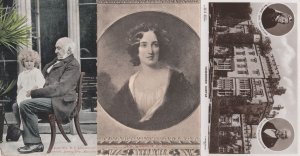 Mrs Gladstone in 1837 Prime Minster 3x Antique Portrait Political Postcard s