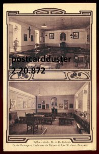 h2784 - LAC ST. JEAN Quebec Postcard 1910s Ursulines de Roberval School Interior