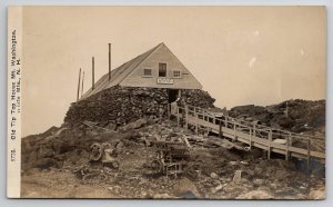 Old Tip Top House Mt Washington NH Overturned Equipment Debris RPPC Postcard M25