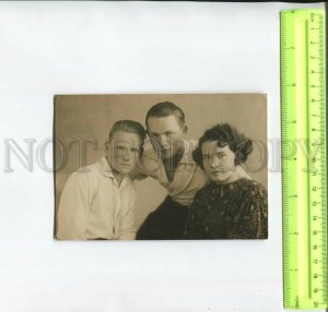 467296 USSR 1930-years girl and two guys photo