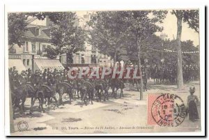 Tours Old Postcard Review July 14, Avenue de Grammont (Dragson militaria)