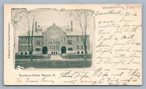 MATTOON IL HAWTHORNE SCHOOL 1907 UNDIVIDED ANTIQUE POSTCARD