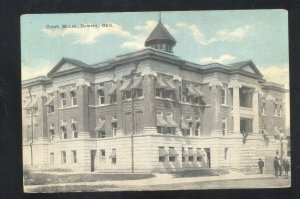 NOWATA OKLAHOMA DOWNTOWN COUNTY COURT HOUSE VINTAGE POSTCARD RPO CANCEL