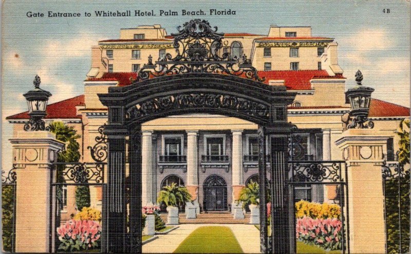 Florida Palm Beach The Gate Entrance To Whitehall Hotel 1946
