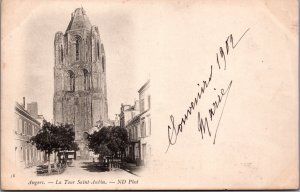 France Angers La Tour Saint Aubin Vintage Postcard C047