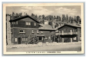 Vintage 1952 Advertising Photo Postcard Liston Lodge Evergreen Colorado