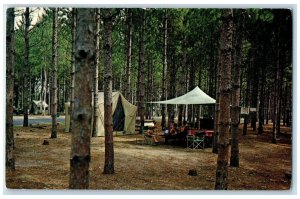 c1960 Hartman Creek State Park Camping Area Highway Waupaca Wisconsin Postcard