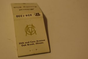 Midwest Country Club Pak Brook Illinois Advertising 20 Strike Matchbook Cover