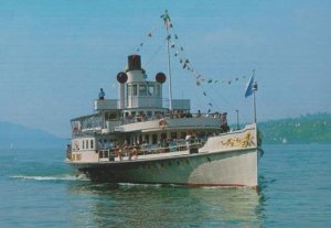 Zurichsee Raddampfer Stadt Swiss Paddle Steamer Ship Lake Zurich Postcard