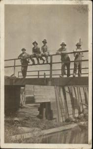 Men on Bridge - Construction? Nassau or Nashua MN Cancel 1916 RPPC