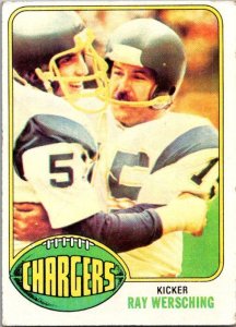 1976 Topps Football Card Ray Wersching San Diego Chargers sk4510