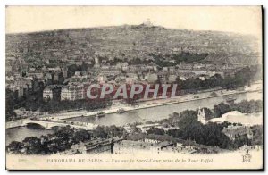 Old Postcard View of Paris View of the Sacred Heart taken of the Eiffel Tower